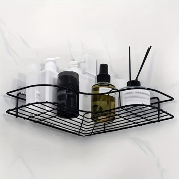 1pc Wall Mounted Bathroom Shelf, Shower Caddy Rack, No Punching Triangle Storage Rack For Bathroom Kitchen, Bathroom Accessories